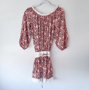 Vintage Free People Coral Trapeze Tunic Dress S